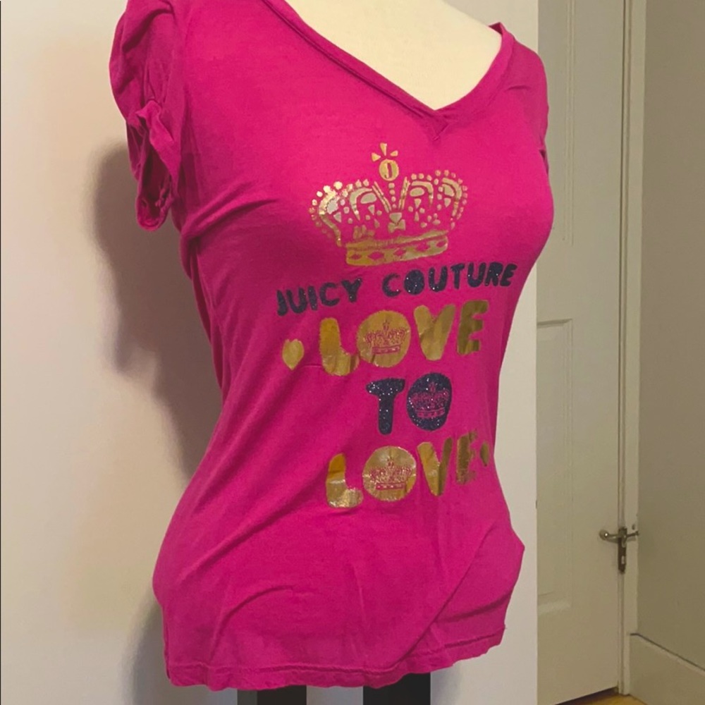 Pink Juicy Couture V-Neck T-Shirt